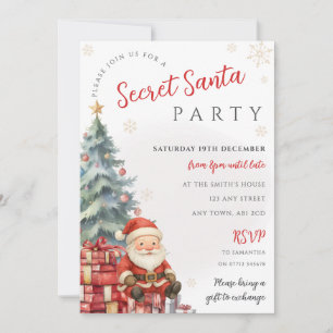 Christmas Secret Santa Gift Exchange Invitation
