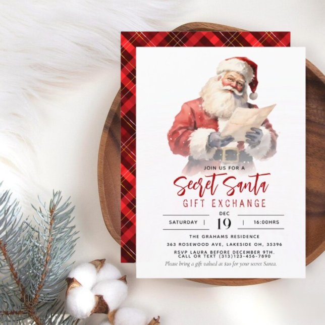 Christmas Secret Santa Gift Exchange Invitation  (Creator Uploaded)