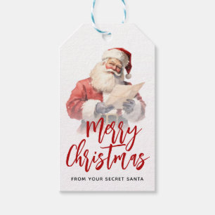 Christmas Secret Santa Holiday Gift Exchange Tags