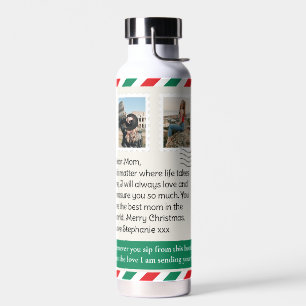 Christmas Sending Love & Hugs Personalized Water Bottle