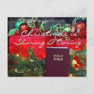 Christmas Sharing & Caring Postcard2 - customize Holiday Postcard
