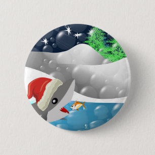 Christmas Shark 2 Inch Round Button