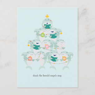 Christmas Shark Choir Holiday Postcard
