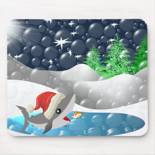 Christmas Shark Mouse Pad (Front)