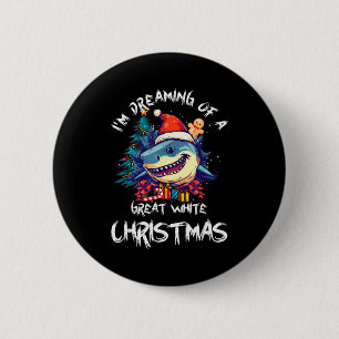 Christmas Shark Santa Hat Xmas Santa Jaws Funny Sh 2 Inch Round Button
