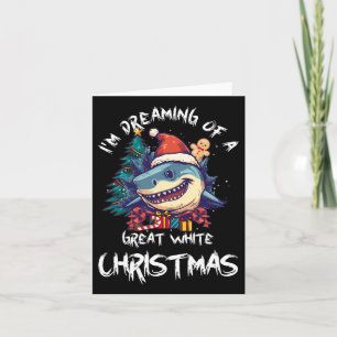 Christmas Shark Santa Hat Xmas Santa Jaws Funny Sh Card