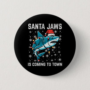 Christmas Shark Santa Jaws Xmas Men Boys Kids Yout 2 Inch Round Button