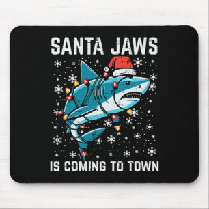 Christmas Shark Santa Jaws Xmas Men Boys Kids Yout Mouse Pad
