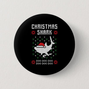 Christmas Shark Ugly Christmas 2 Inch Round Button