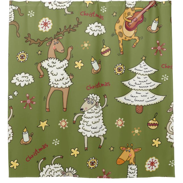 Christmas Sheep: Animal Vintage Illustration. (Front)