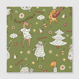 Christmas Sheep: Animal Vintage Illustration.