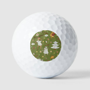 Christmas Sheep: Animal Vintage Illustration. Golf Balls