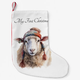 Christmas Sheep, customizable Small Christmas Stocking