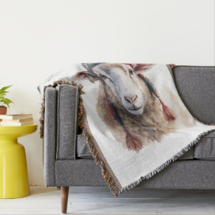 Christmas Sheep, customizable Throw Blanket