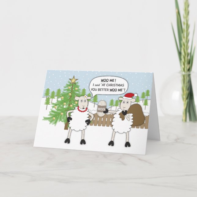Christmas Sheep Humour Holiday Card (Front)
