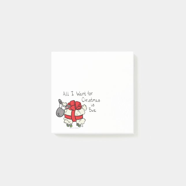 Christmas Sheep Kids Cartoon Post-it Notes (Front)