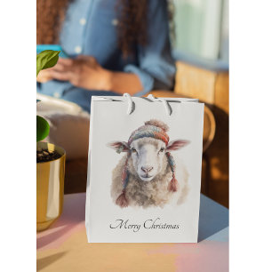 Christmas Sheep Medium Gift Bag