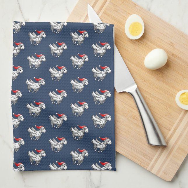  Christmas Sheeps Kitchen Towel (Quarter Fold)