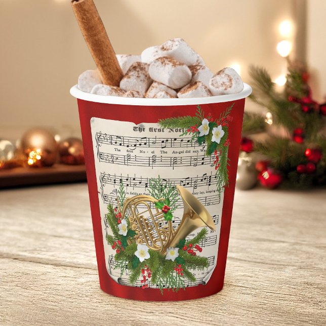Christmas Sheet Music French Horn Red Paper Cups (Creator Uploaded)