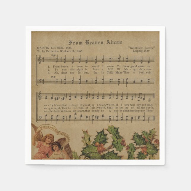 Christmas Sheet Music Napkin (Front)