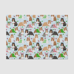 Christmas Sheltie Shetland Sheepdog Tissue Paper