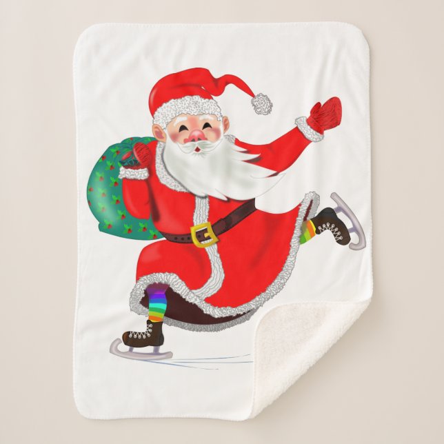 Christmas Sherpa Blanket Santa Claus (Front)