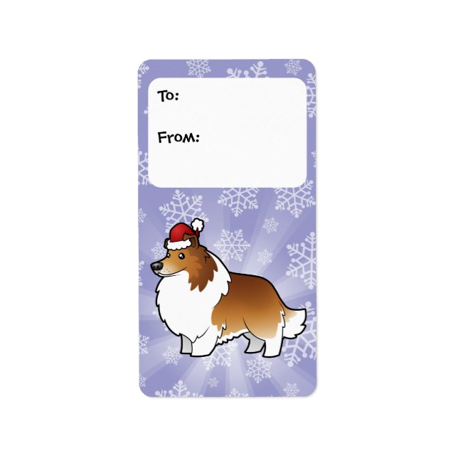 Christmas Shetland Sheepdog / Collie Gift Tags (Front)