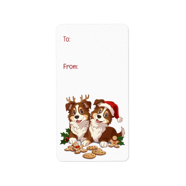 Christmas Shetland Sheepdogs Label (Front)