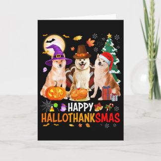Christmas Shi Inu Santa Halloween Happy Hallothank Card