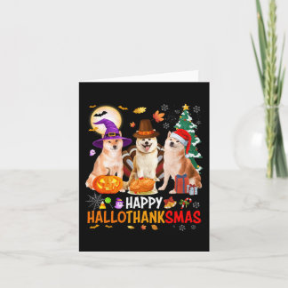 Christmas Shiba Inu Santa Halloween Happy Hallotha Card