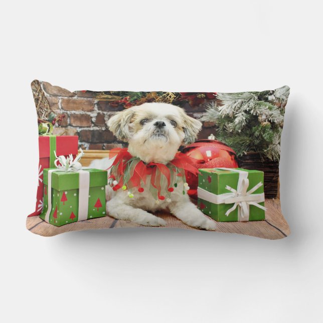 Christmas - Shih Tzu - Bailey Lumbar Pillow (Front)