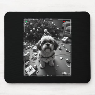 Christmas Shih Tzu Caught On Camera  Mouse Pad