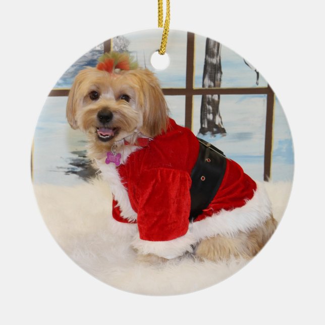 Christmas Shih Tzu Dog Ornament (Front)