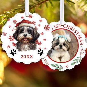 Christmas Shih Tzu Dog Personalized Ornament Card