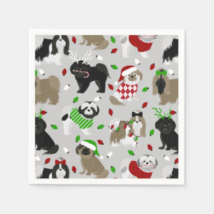 Christmas Shih Tzu Dogs Napkins