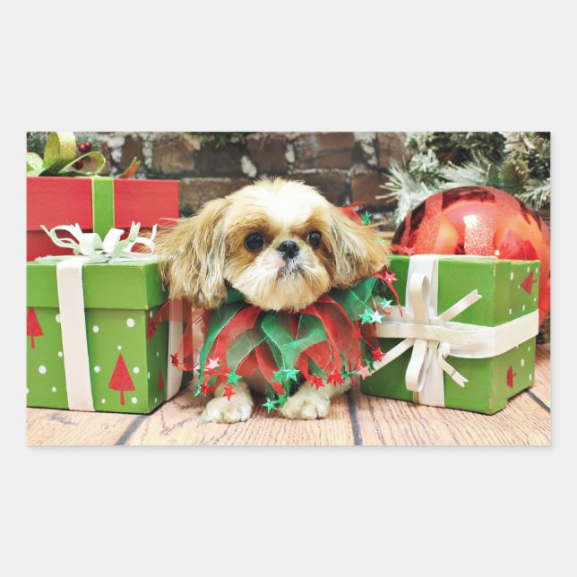 Christmas - Shih Tzu - Earl Sticker (Front)