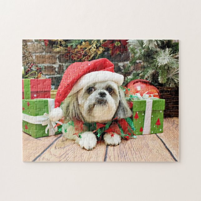 Christmas - Shih Tzu - Gizmo Jigsaw Puzzle (Horizontal)