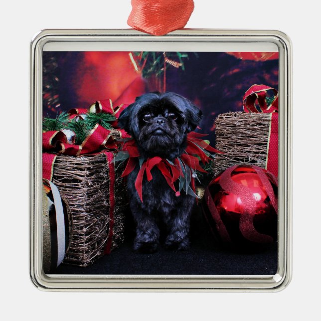 Christmas - Shih Tzu - Lily Metal Ornament (Front)