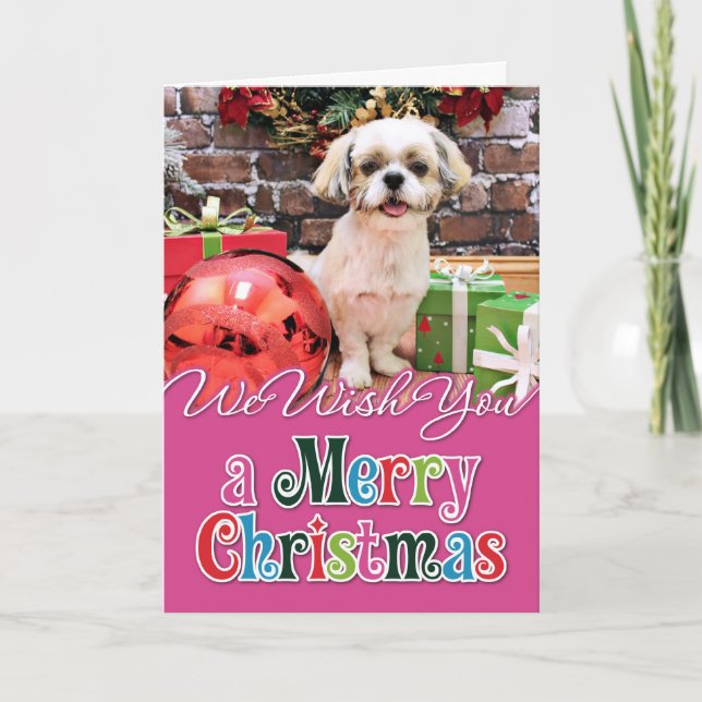 Christmas - Shih Tzu - Marley Holiday Card (Front)