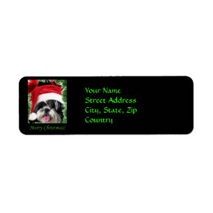 Christmas Shih Tzu Return Address Labels