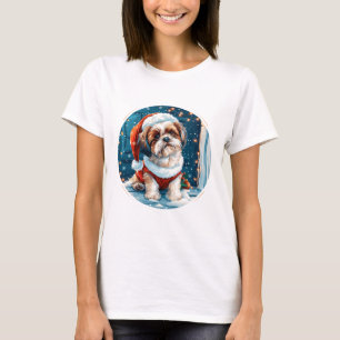 Christmas Shih Tzu Santa Dog T-Shirt