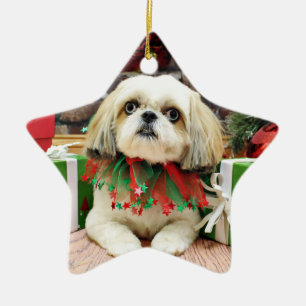 Christmas - Shih Tzu - Sophie Ceramic Ornament