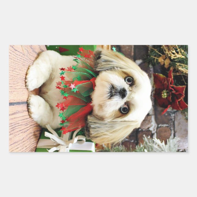 Christmas - Shih Tzu - Sophie Sticker (Front)