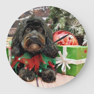 Christmas - Shih Tzu X - Bella Large Clock