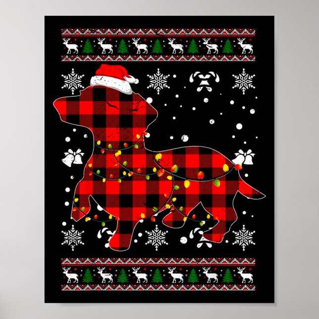 Christmas Shirt For Dachshund Lover Gift Santa Buf Poster (Front)