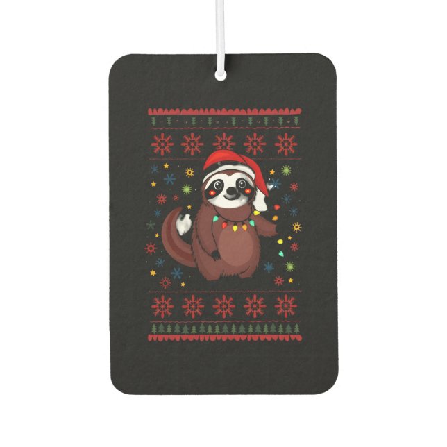 Christmas Shirt for Sloth Lover Gift Santa Buffalo Air Freshener (Front)