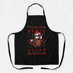 Christmas Shirt for Sloth Lover Gift Santa Buffalo Apron