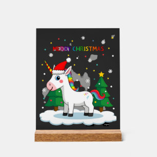 Christmas Shirt Unicorn Girls Christmas Outfit Chr Acrylic Sign