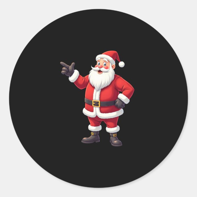 Christmas Shirts for Boys Kids Dabbing Santa Xmas  Classic Round Sticker (Front)