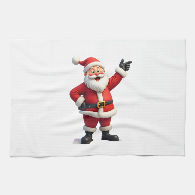 Christmas Shirts for Boys Kids Dabbing Santa Xmas Kitchen Towel (Horizontal)
